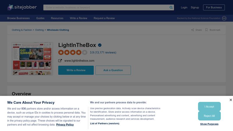 Image of 13,162 Reviews of Lightinthebox.com