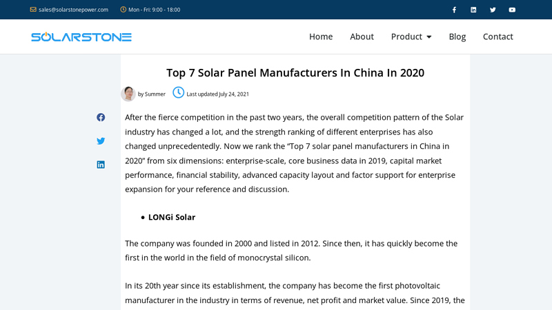 Image of Top 7 Solar Panel Manufacturers In China In 2020