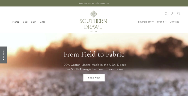 Southern Drawl offers 100% Cotton Linens Made in the USA