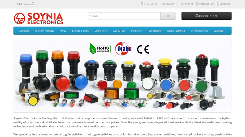 Soynia Electronics - Connecting technology to your lives - micro switch, toggle switch, rocker switch, fuse holder, LED Indicators, neon indicator, relay socket