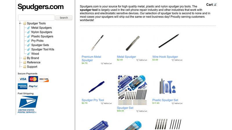 Spudgers - Nylon, Metal & Plastic Spudger Tool Sets