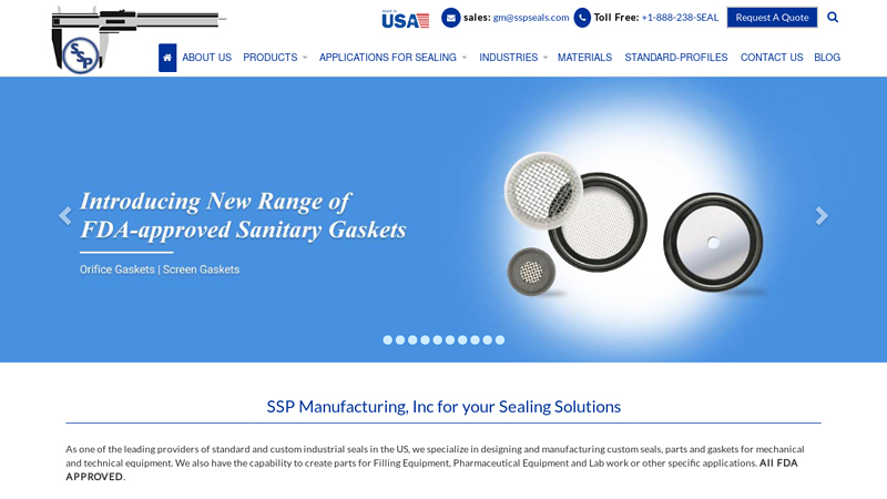 FDA Approved Custom Seals & Gaskets Manufacturer - SSP Manufacturing Inc.