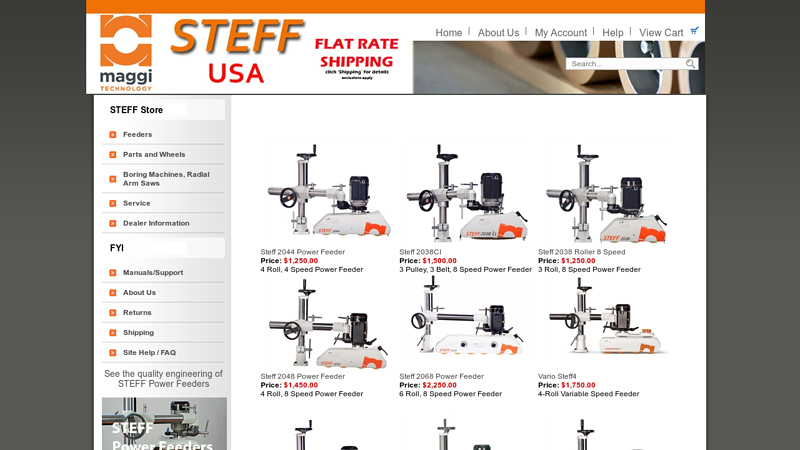 Steff and Maggi Importer for all your feeder and boring machine needs, including parts and wheels