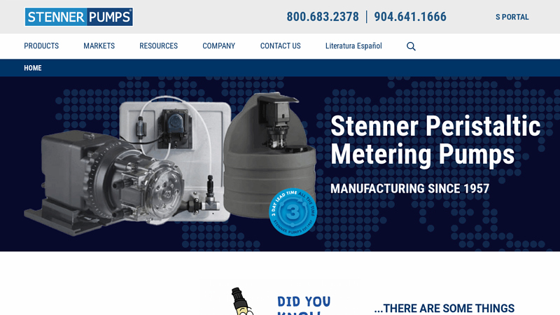 Stenner Pumps Manufacturer of Peristaltic Metering Pumps