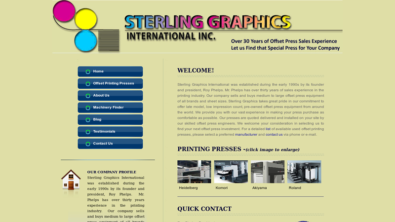 Sterling Graphics International - Offset Printing Press Equipment