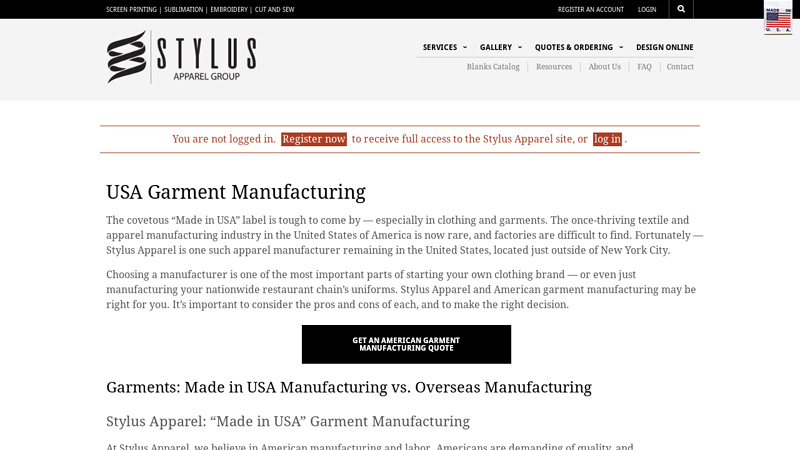 Image of USA Garment Manufacturing | Home