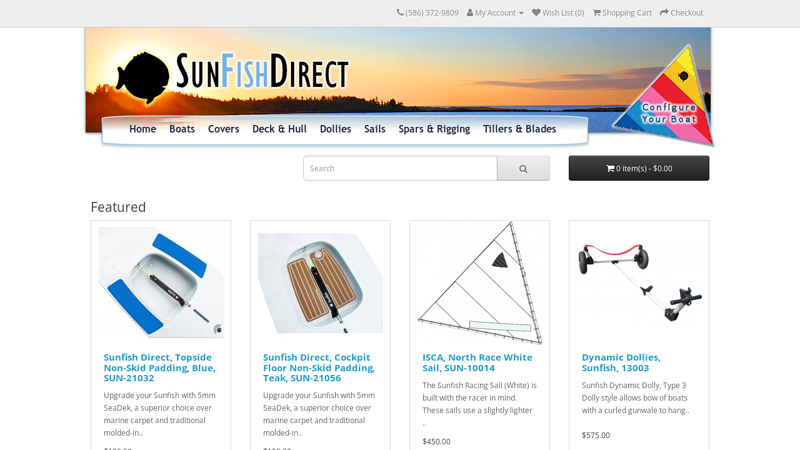 Worldwide supplier of Sunfish boats, parts, & accessories