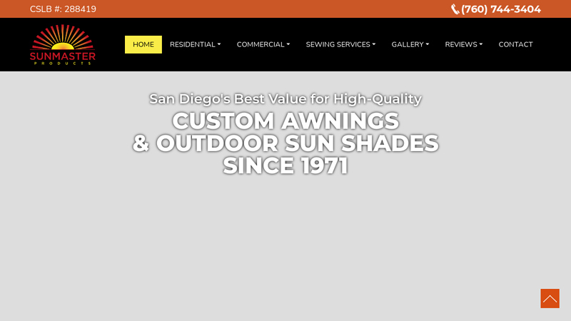 SunMaster Products - San Diego County Awning Supplier | Awnings & Outdoor Sun Shades