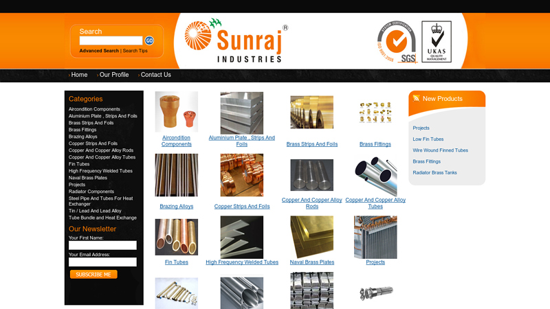 Sunraj Industries (Official Website) | Radiator Components | Steel Pipe And Fin Tubes | Tin / Lead | Lead Alloy