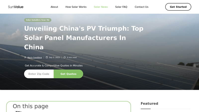 Image of Solar panel manufacturers in China