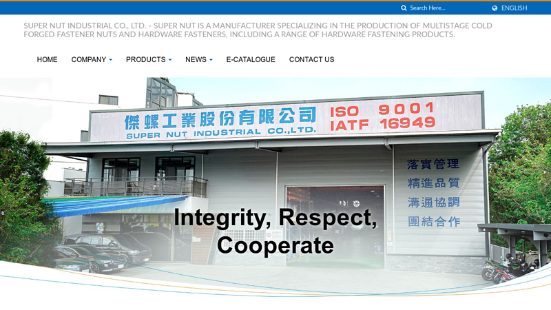 Super Nut Industrial Co., Ltd. | Super Nut is a manufacturer specializing in the production of multistage cold forged fastener nuts and hardware fasteners, including a range of hardware fastening products.