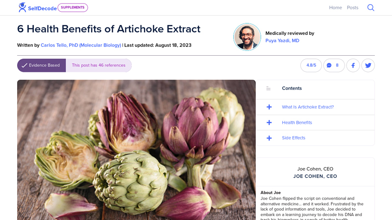 Image of 6 Health Benefits of Artichoke Extract