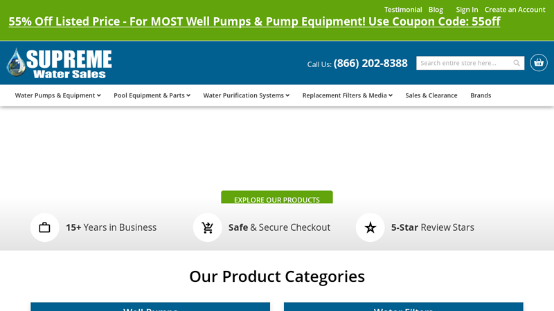 Premium Water Solutions: Pumps, Filters & More