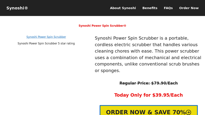 Synoshi Power Spin Scrubber? | USA Official Website