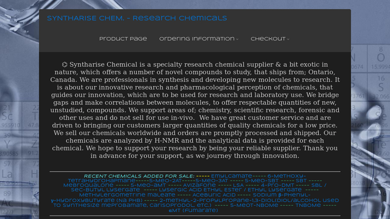 SYNTHARISE CHEM. - Research Chemicals | synthesis & innovation