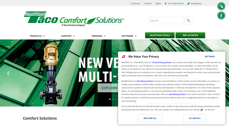 Taco Comfort Solutions | Leader in Hydronics and Pump Solutions