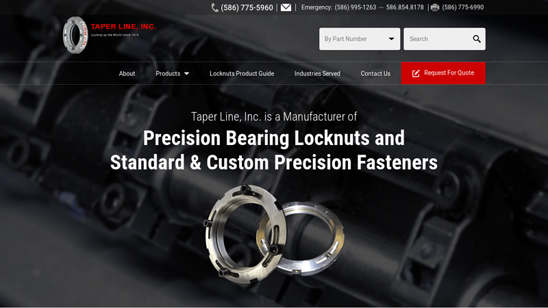 Precision Standard & Metric Bearing Locknuts and Custom Precision Fasteners-Michigan