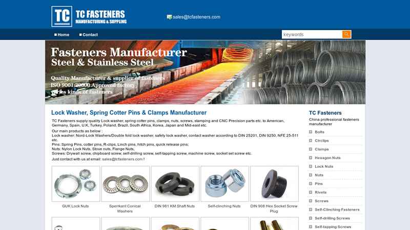 Lock Washers, Nuts, Clamps, Spring Cotter Pins | China Fasteners