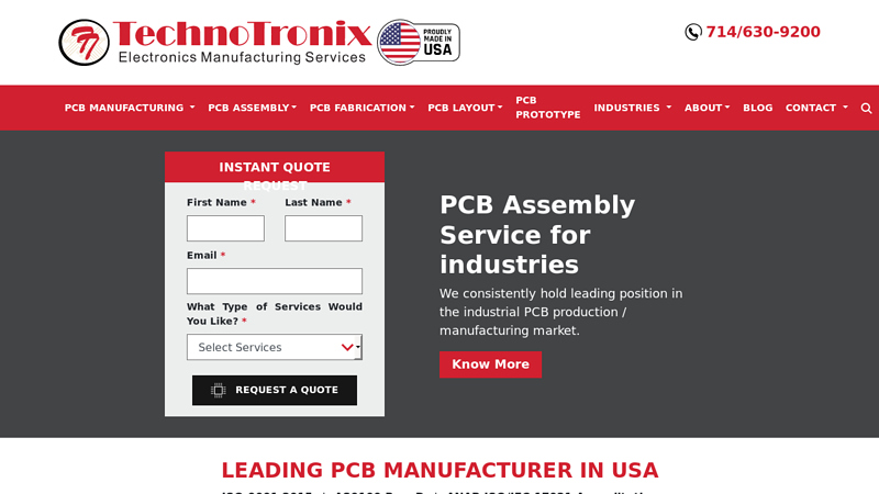 Printed Circuit Board Assembly, Fabrication, Manufacturing & Services