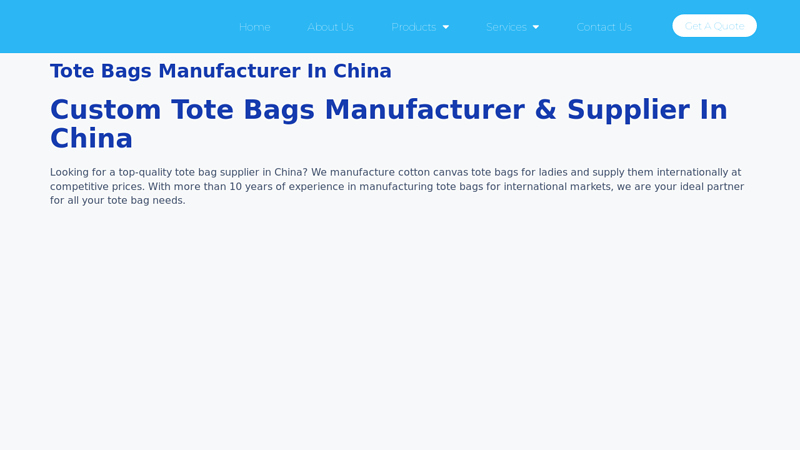 Image of Custom Tote Bags Manufacturer & Supplier In China