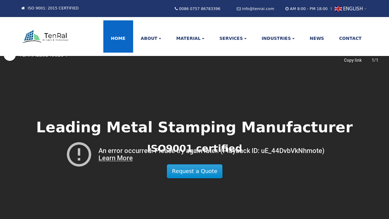 Precision Metal Stamping Parts Supplier & Manufacturer China | Tenral