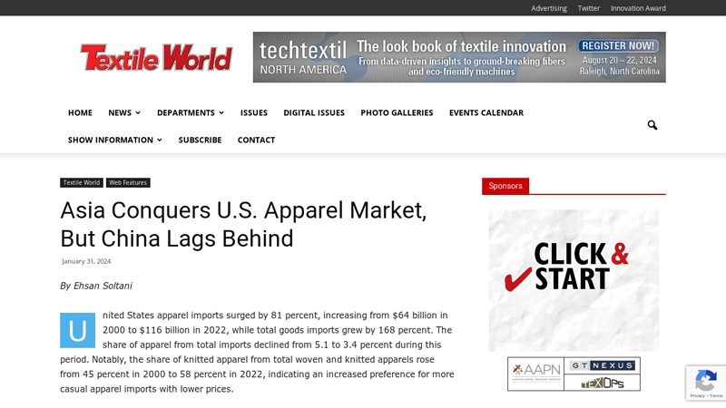 Image of Asia Conquers U.S. Apparel Market, But China Lags Behind