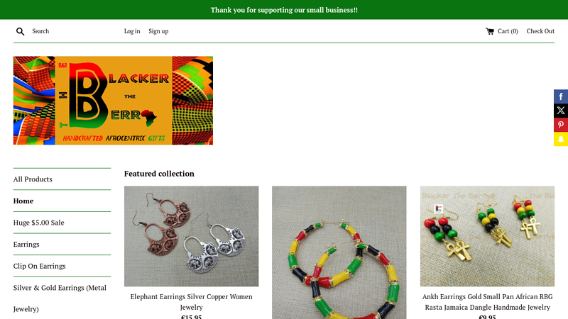 The Blacker The Berry - Afrocentric earrings, necklaces & home decor