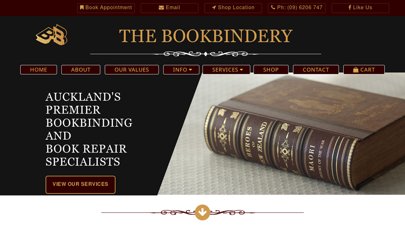 The Bookbindery - book repair & bookbinding specialists, Auckland, NZ