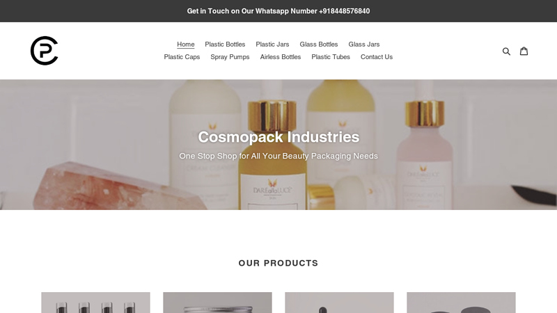 Buy Cosmetic Packaging Online | Plastic Bottles Jars Glass Bottles C Cosmopack Industries