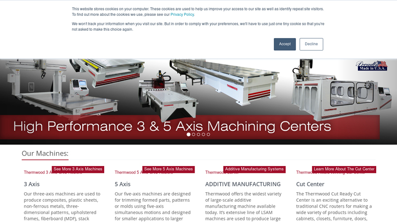 Thermwood C CNC Routers and Large Scale Additive Machines