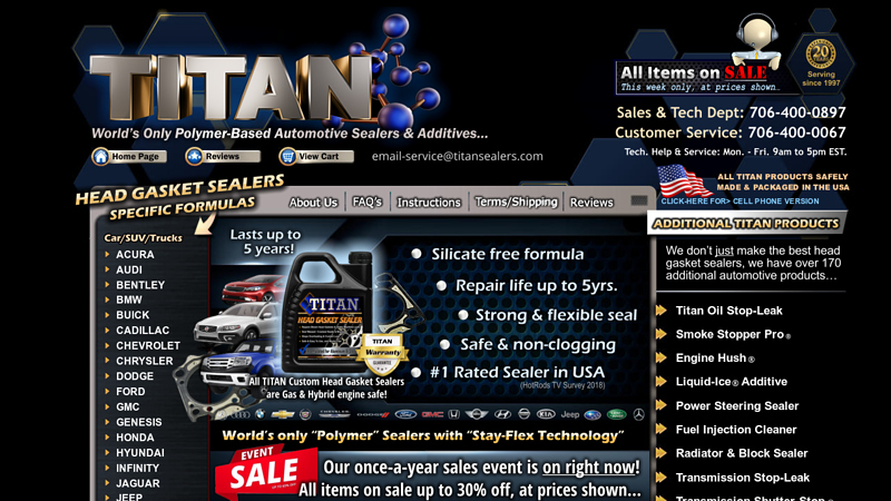 Titan Head Gasket Sealers and Oil Stop Leaks