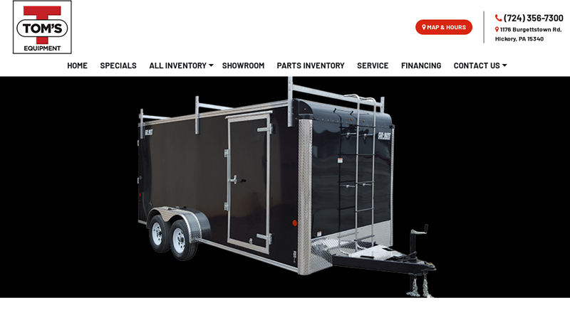 Home | Toms Equipment and Trailers in Hickory and Washington PA | Flatbed utility, livestock and enclosed trailer dealer in Hickory and Washington PA