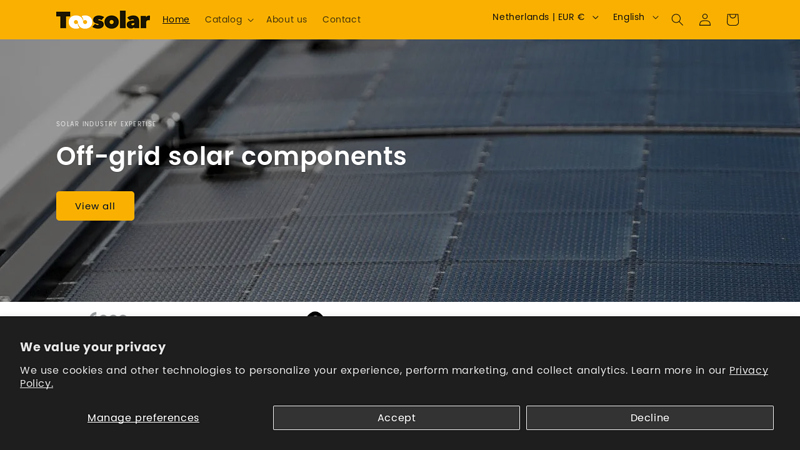 Off-grid solar systems and components from the best manufacturers C Toosolar