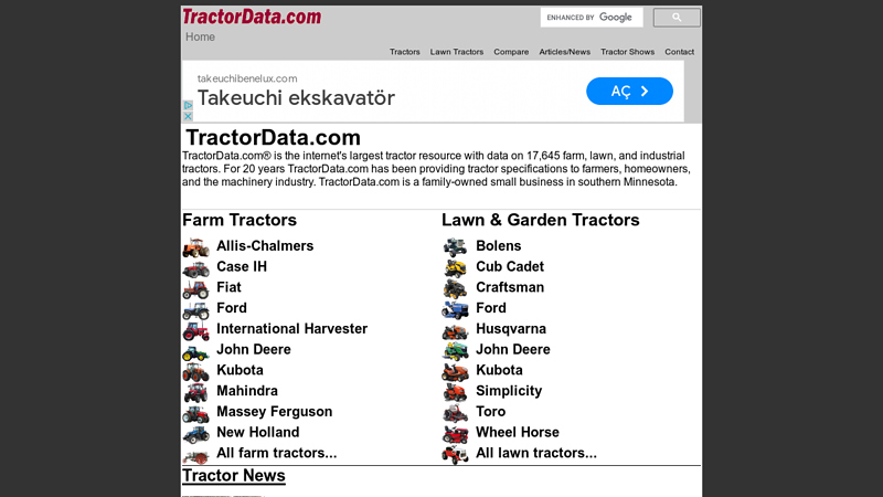 TractorData.com - information on all makes and models of tractors