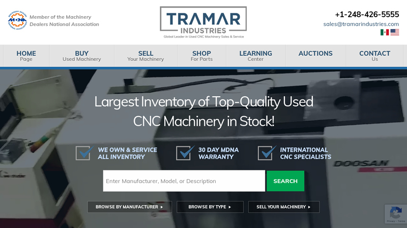 Used CNC Machines For Sale | Used Machinery | Tramar Industries