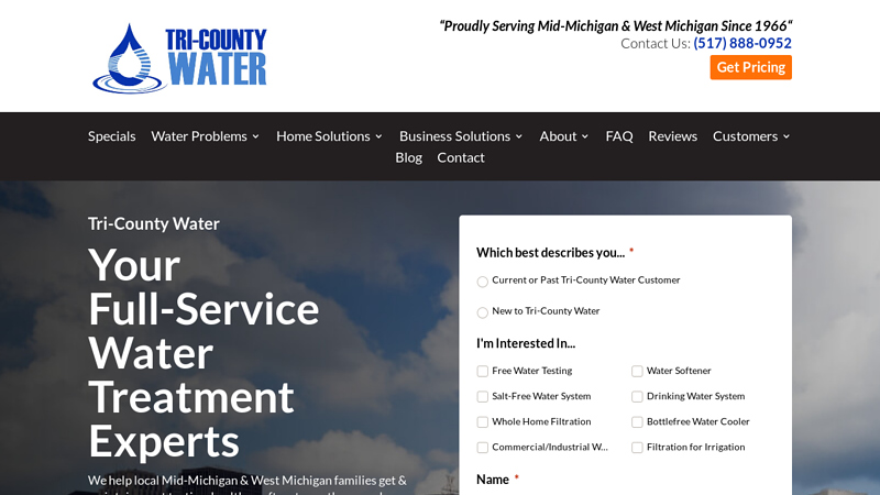 Water Treatment Company Near Me in Jackson MI - Tri-County Water