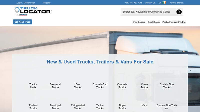 Trucks, Trailers & Vans For Sale | Truck Locator Ireland