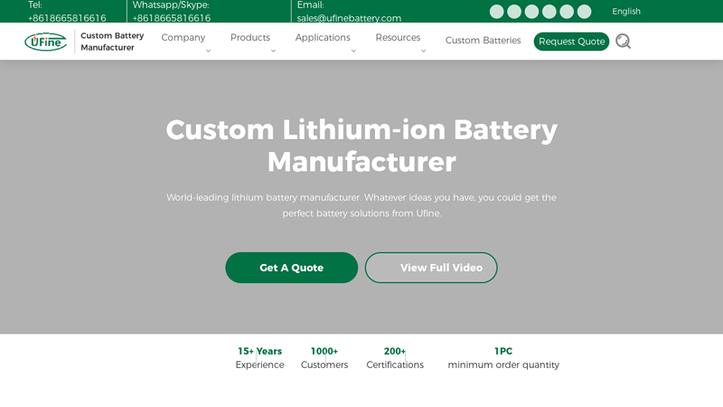 Lithium-ion Battery Manufacturer | Ufine Battery [Official]