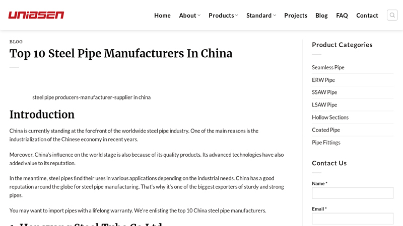 Image of Top 10 Steel Pipe Manufacturers in China