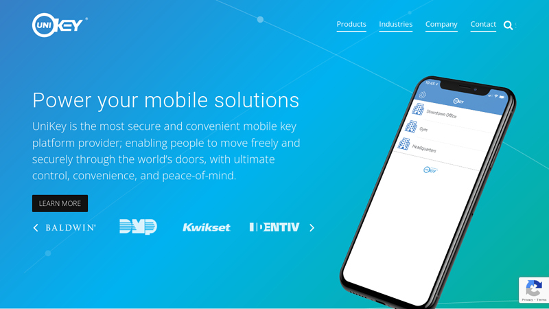 The Secure, Convenient Mobile Access Control Platform; UniKey - Your Secure and Convenient Mobile Key Platform Provider