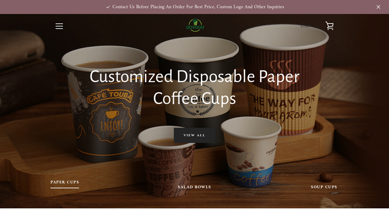 Uovgoo Kraft Disposable Paper Coffee Tea Cups Wholesale Supplier C uovgoo