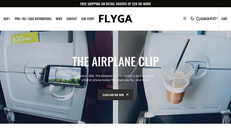 The Airplane Drink / Phone Holder by FLYGA, making your flight better!