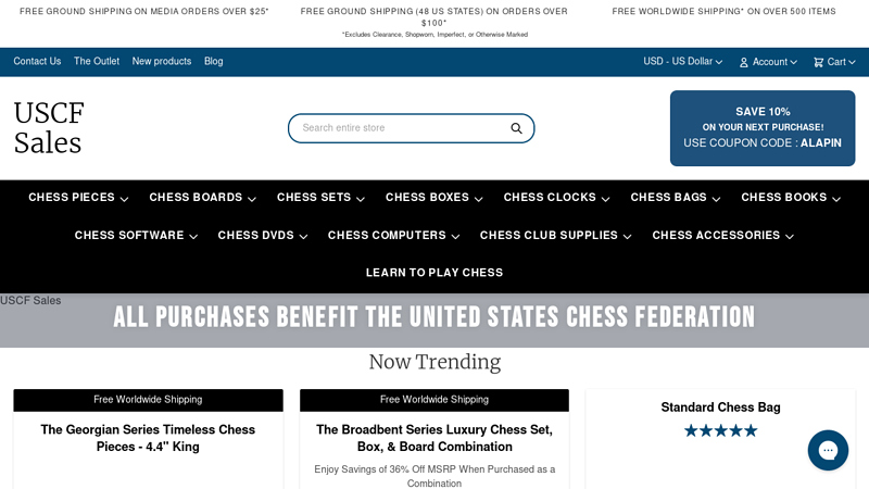 The Official Chess Shop of the US Chess Federation - Chess Pieces, Chess Sets, Chess Boards, Chess Clocks and More!