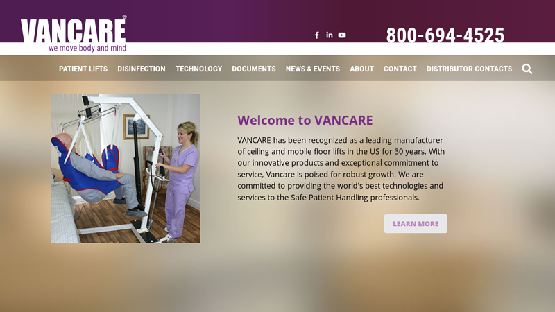 Patient Lifts for Ceiling, Mobile, Sling, Lifts, and Hoists - Vancare, Inc.