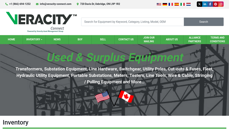 Surplus & Used Utility Equipment and assets for sale or purchase | Veracity Connect