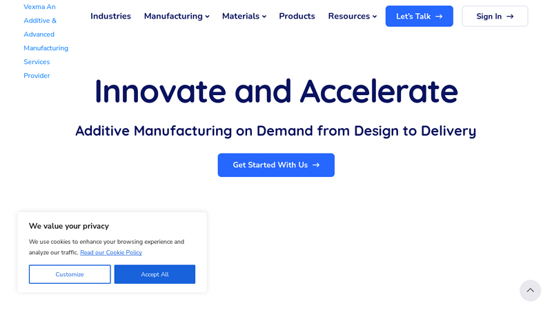 Vexma An Additive & Advanced Manufacturing Services Provider