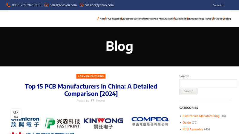 Image of Top 10 PCB Assembly Companies in China in 2024