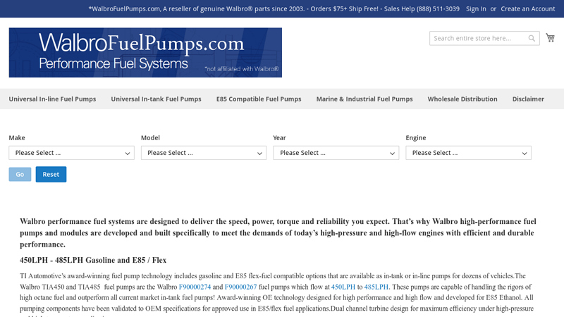 Walbro & TI Automotive - Fuel Pumps - Fuel Systems