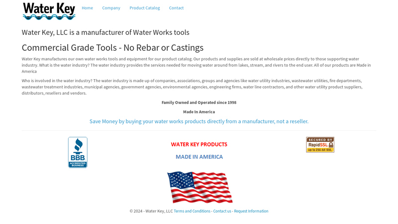 Water Key: Water Works and Water Utilities Tool Manufacturer