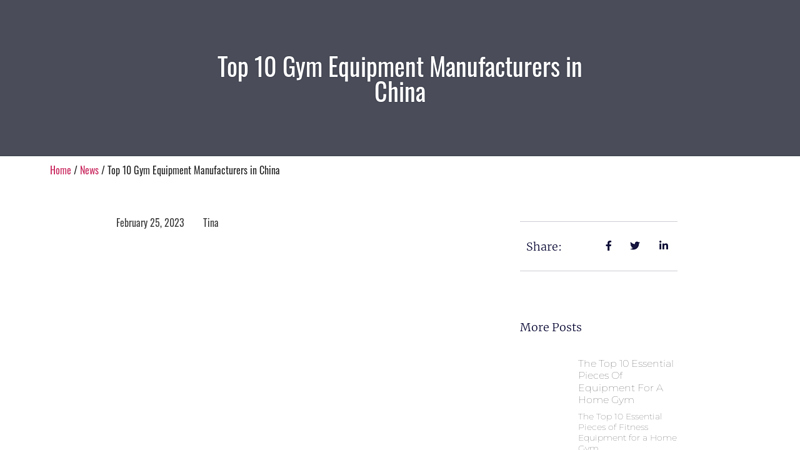 Image of Top 10 Gym Equipment Manufacturers in China